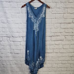 Beach By Exist Blue Embroidered Coverup